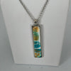 Linda Campbell - Pendant - Skinny rectangle on silver plated chain, 18"