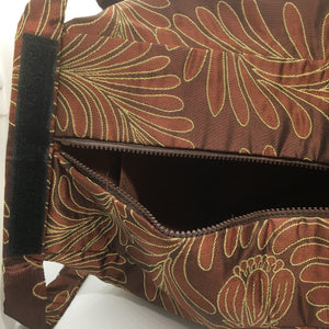 Donna Hales - Textile - Purse in rich brown brocade - Donna Hales - McMillan Arts Centre Gallery, Gift Shop and Box Office - Vancouver Island Art Gallery