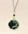 Stephanie Bergman -Pendant - Circle - Orca, 20" steel chain