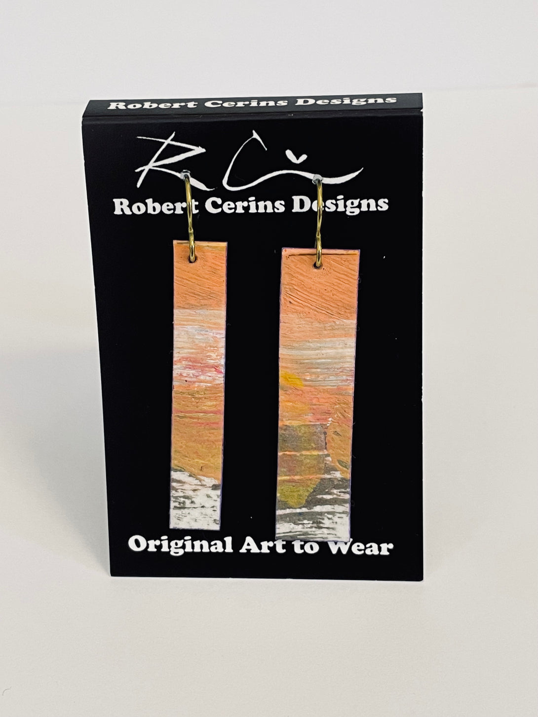 Robert Cerins - Earrings - Orange - Rectangle by Robert Cerins - McMillan Arts Centre - Vancouver Island Art Gallery