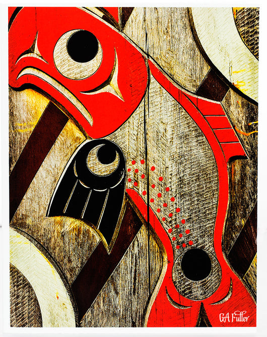 Gerald Fuller - Card -Salmon carved by Calvin Hunt - Gerald Fuller - McMillan Arts Centre - MAC Box Office - Vancouver Island Art Gallery
