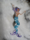 Rubius Glass - Suncatcher - Large Mermaid -Turquoise body purple hair