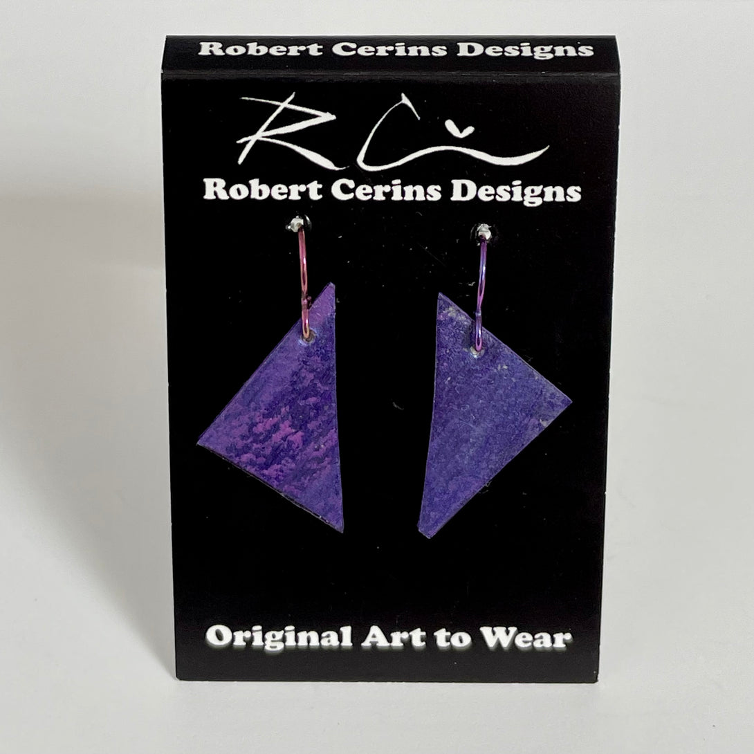 Robert Cerins - Earrings - Purple - Triangle - Robert Cerins - McMillan Arts Centre Gallery, Gift Shop and Box Office - Vancouver Island Art Gallery