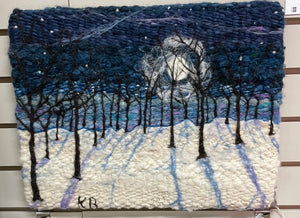 Kate Beauregard - Fibre Art - Weaving "Blue Moon"
