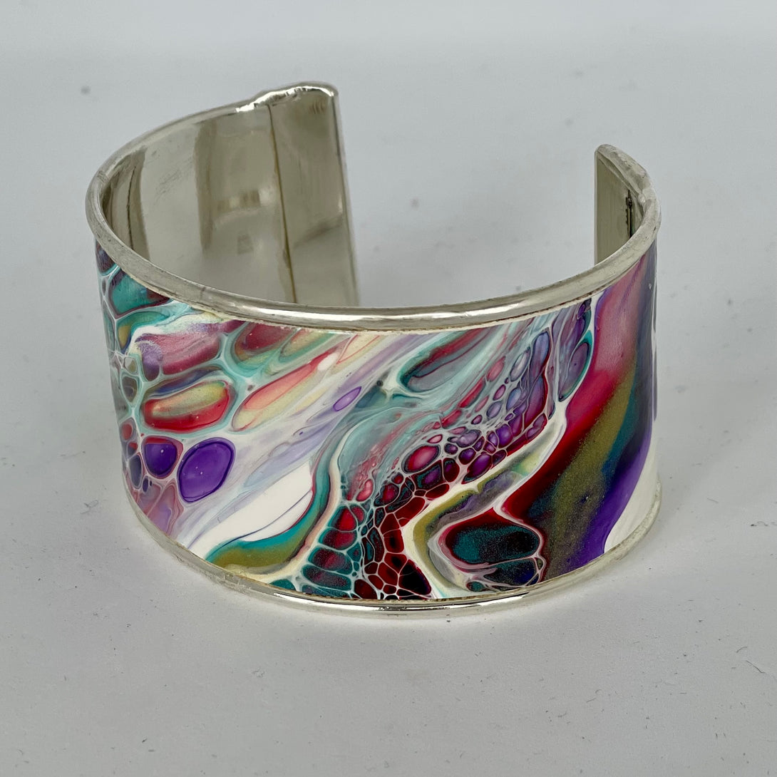 Linda Campbell - Jewellery - Cuff - Spring colours by Linda Campbell - McMillan Arts Centre - Vancouver Island Art Gallery