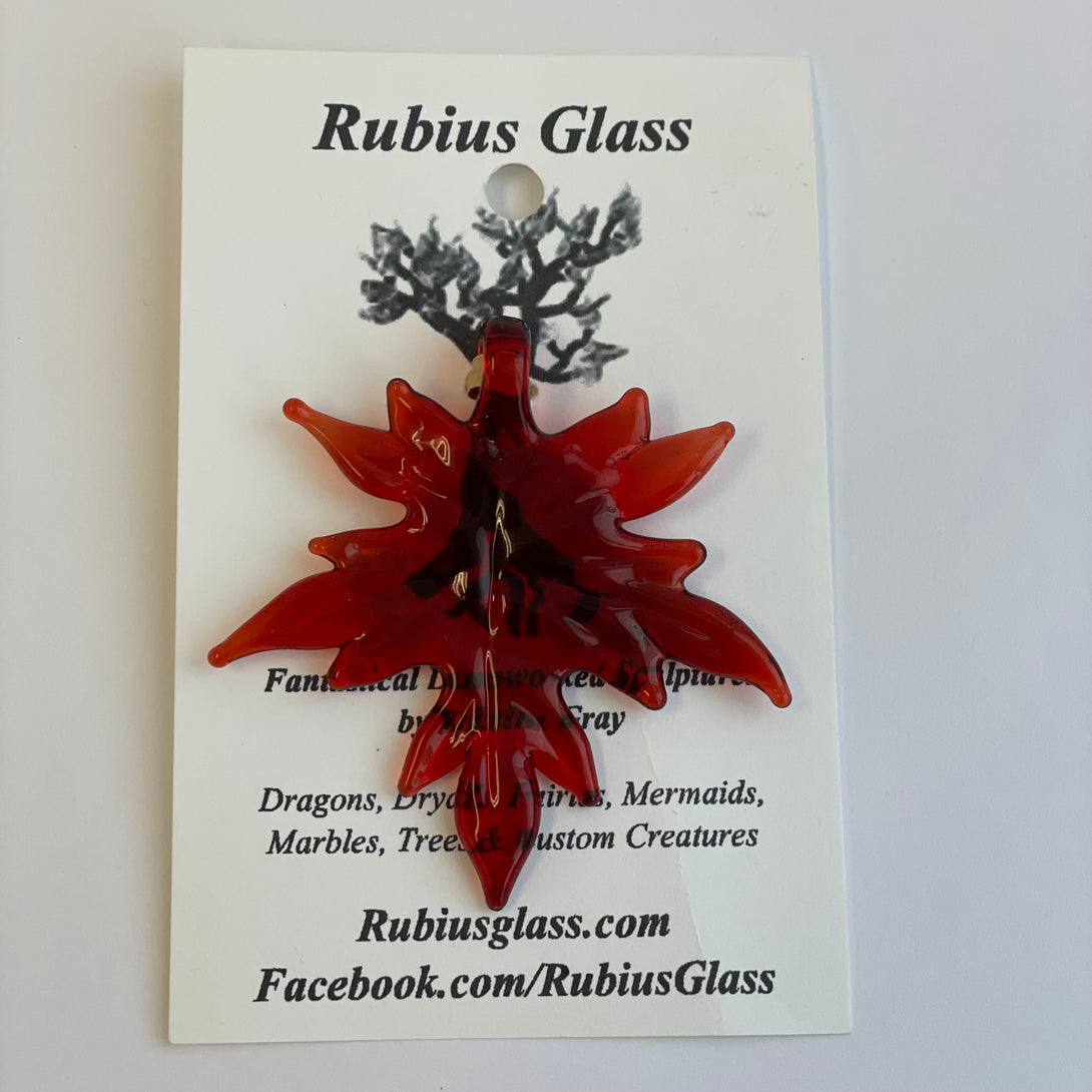 Rubius Glass - Suncatcher  - Red Maple Leaf by Rubius Glass - McMillan Arts Centre - Vancouver Island Art Gallery