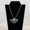 Gina Shear - Pendant - Purple feathers with blue topaz on sterling silver chain