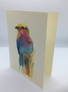Pam Vest - Card -Lilac Breasted Roller - Pam Vest - McMillan Arts Centre Gallery, Gift Shop and Box Office - Vancouver Island Art Gallery