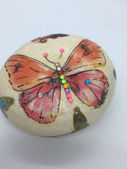 Load image into Gallery viewer, Adina Marie Barugolo - Rock Art - Pink butterfly - Adina Barugolo - McMillan Arts Centre Gallery, Gift Shop and Box Office - Vancouver Island Art Gallery