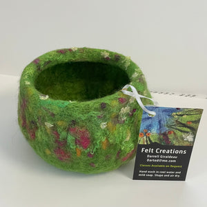 Darrell Giraldeau - Fibre Art - Green bowl by Darrell Giraldeau - McMillan Arts Centre - Vancouver Island Art Gallery
