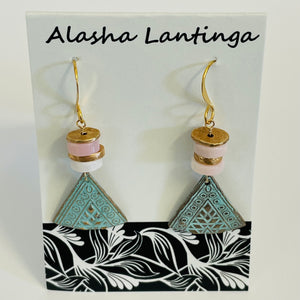 Alasha Lantinga - Earrings - "Bria" with stacked pink opal