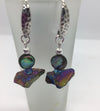 Mary Flores - Earrings - Agate & Abalone shell on sterling silver wires