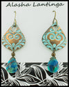 Alasha Lantinga - Earrings - "Valentina" bold heart with Chrysocolla