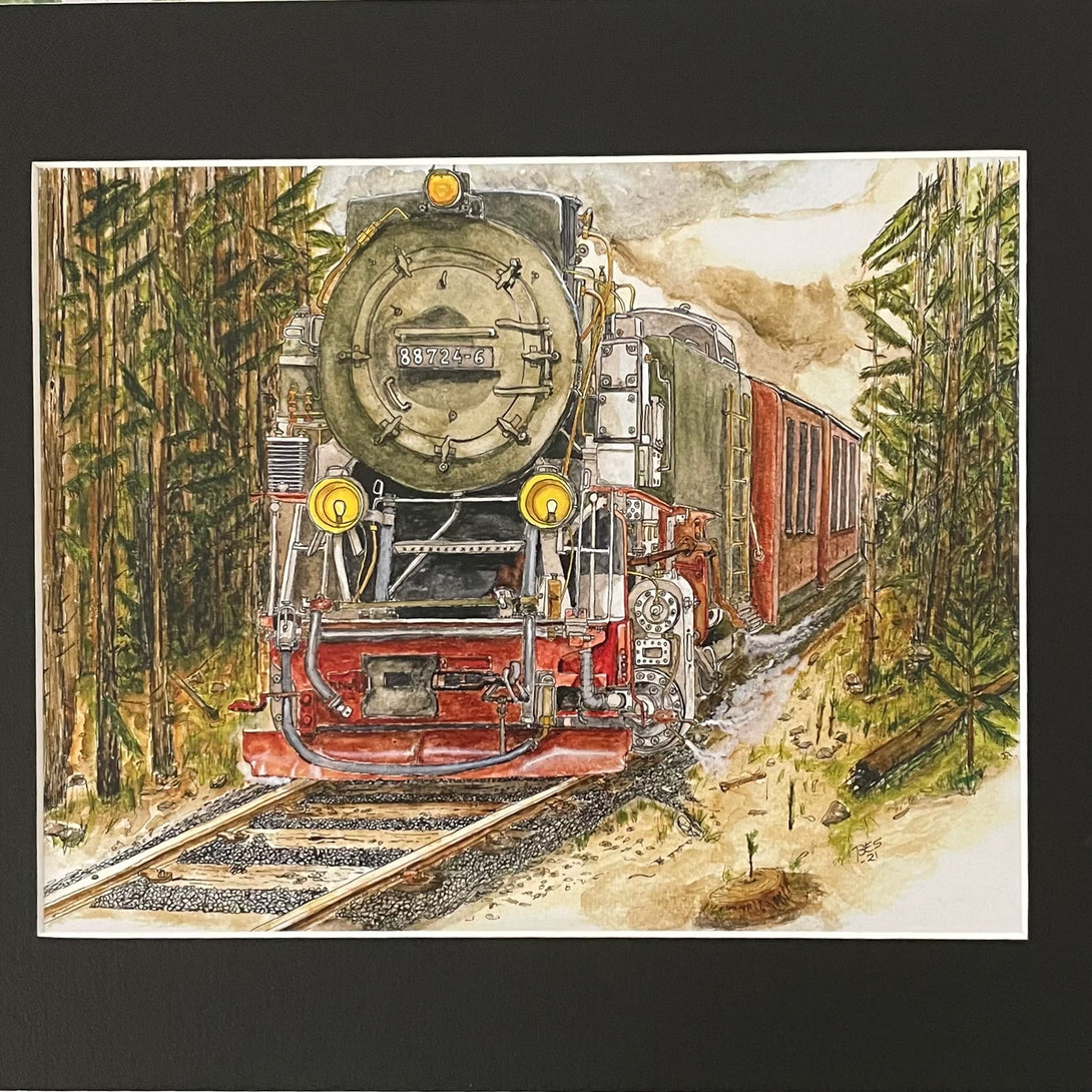 Bruce Suelzle - Print - Train by Bruce Suelzle - McMillan Arts Centre - Vancouver Island Art Gallery