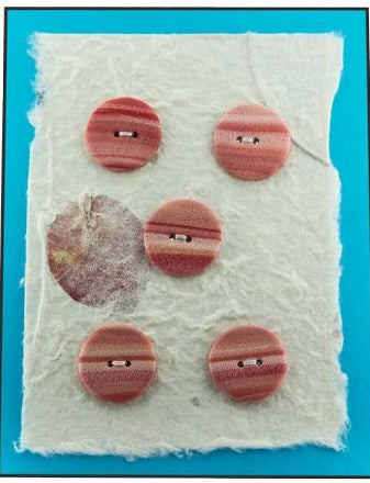 Lynn Orriss - Polymer Clay Button Set of 5 - coral bands by Lynn Orriss - McMillan Arts Centre - Vancouver Island Art Gallery