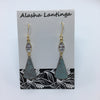 Alasha Lantinga - Earrings - "Bridgett", angled triangle with CZ bezel