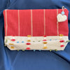 Jane Osborne - Textile - Carry all bag - Red stripe with coloured"ribbons"