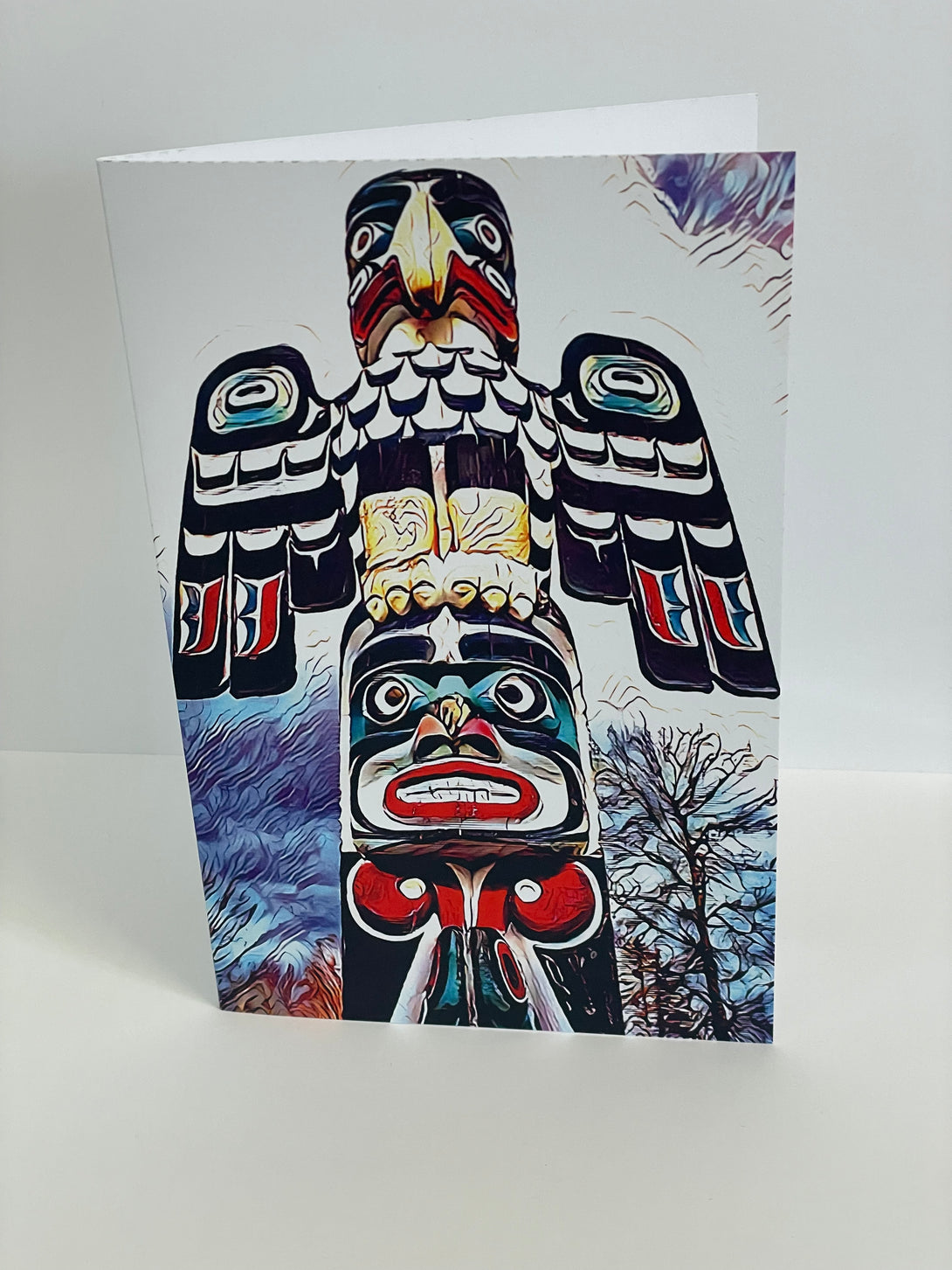 Gerald Fuller - Card - Eagle Totem by Gerald Fuller - McMillan Arts Centre - Vancouver Island Art Gallery