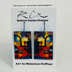 Robert Cerins - Earrings - A Room in the Tropics - Rectangle - Robert Cerins - McMillan Arts Centre Gallery, Gift Shop and Box Office - Vancouver Island Art Gallery