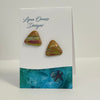 Lynn Orriss - Stud Earrings - Orange & green triangle