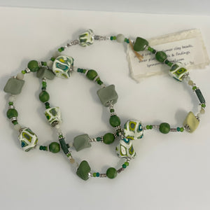 Lynn Orriss - Necklace - Funky green by Lynn Orriss - McMillan Arts Centre - Vancouver Island Art Gallery