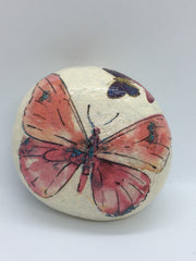 Load image into Gallery viewer, Adina Marie Barugolo - Rock Art - Pink butterfly - Adina Barugolo - McMillan Arts Centre Gallery, Gift Shop and Box Office - Vancouver Island Art Gallery