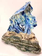 Load image into Gallery viewer, Mary Flores - Porcelain Wave mounted on slate - MAC-Donation - McMillan Arts Centre Gallery, Gift Shop and Box Office - Vancouver Island Art Gallery
