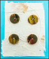 Lynn Orriss - Polymer Clay Button Set of 4 - green and gold