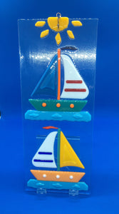 Bruce Thurston - Glass - Suncatcher, sailboats by Bruce Thurston - McMillan Arts Centre - Vancouver Island Art Gallery