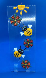 Bruce Thurston - Glass - Suncatcher, Bumble bees by Bruce Thurston - McMillan Arts Centre - Vancouver Island Art Gallery