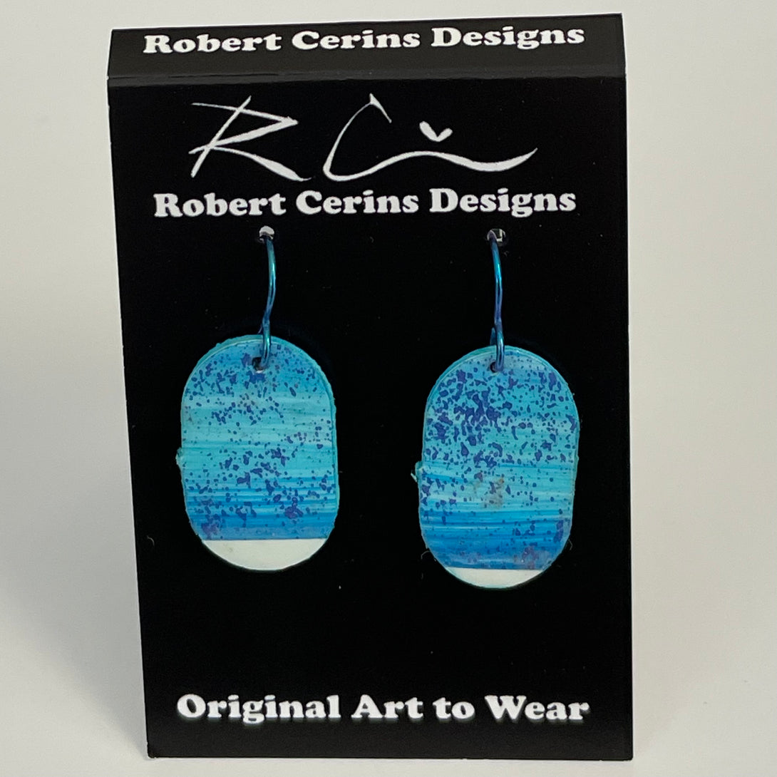 Robert Cerins - Earrings - Blue - Oval by Robert Cerins - McMillan Arts Centre - Vancouver Island Art Gallery