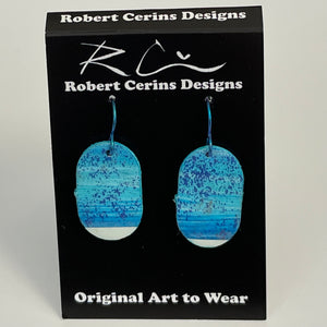 Robert Cerins - Earrings - Blue - Oval by Robert Cerins - McMillan Arts Centre - Vancouver Island Art Gallery