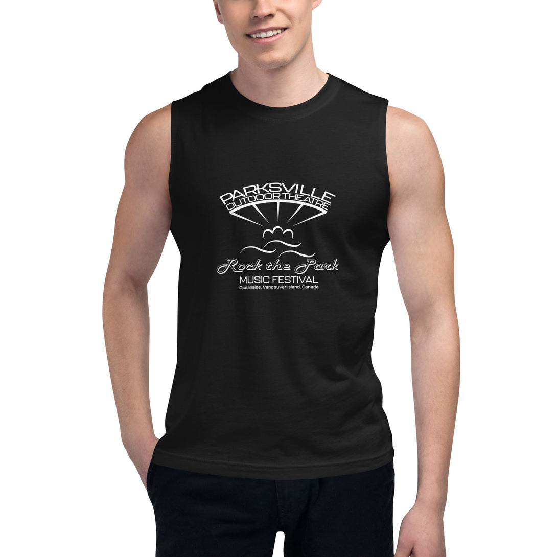 Rock the Park - Muscle Shirt - Parksville Outdoor Theatre for the Performing Arts - McMillan Arts Centre Gallery, Gift Shop and Box Office - Vancouver Island Art Gallery